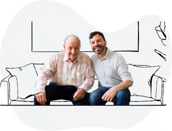 Two men on a couch